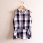 PEPLUM CHECK TOP