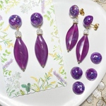 【あかね様専用】💜レジン×ビーズピアス