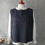 new◆ポコポコニットベスト◆スリット/前後使えます◆チャコール◆