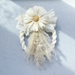 ｎｅｗ【white dried flower swag】ドライフラワー ホワイト しめ縄飾り