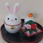 干支飾り 兎と鏡餅