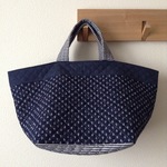 『ａ様ご予約品』キルティングdeトートバッグ-C25 ＃009【イカリNV × デニム】