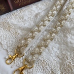 ★再販★細めインド刺繍リボンのショルダーストラップ(ホワイト)
