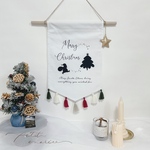 HATA Christmas Bw❁﻿ クリスマスタペストリー