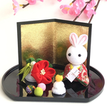 うさぎ年　卯　2023  令和5年　干支　松竹梅　鏡餅　屏風　飾り玉　お正月飾り　つまみ細工　１月 ちりめん細工