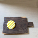 こぎん刺し ブローチ ホワイト×イエロー