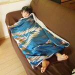 オルテガ膝掛けブランケット【M】●ターコイズ