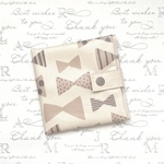 ラミネート　携帯用ボックスティッシュケース　【リボン(ナチュラル)】