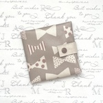 ラミネート　携帯用ボックスティッシュケース　【リボン(グレージュ)】