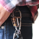 天然石 10mmタイガーアイのカラビナキーリング・男性へのバレンタインや誕生日プレゼントに【特集掲載】