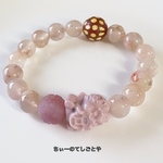 🆕ピンク瑪瑙の呑金龍入り♡桜瑪瑙と、満天天珠＆回紋珠ブレスレット☆*:.｡. 