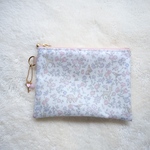 ★One side all skeleton mini pouch　 リバティ　メドウテイルズ　新色　J22D　ラベンダー・ピンク系　13×9.5cm 　パスケース　小物入れに