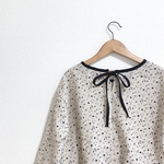 LADY'S★コットンリネンのパイピングペプラムトップス