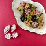 葉っぱ　冬の植物　クリスマスの小さいクッキー4点セット【クッキー型】