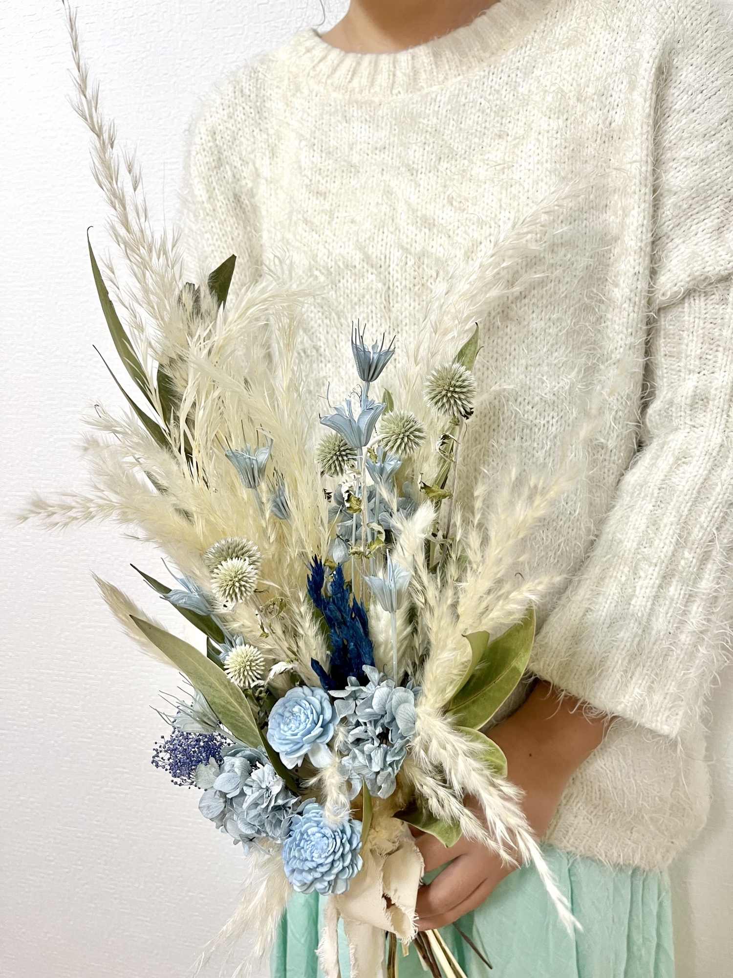 ドライフラワーブーケ Blueand White - M Blue | minne byGMOペパボ 