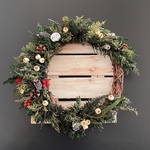 送料無料＊クリスマスリース2022・27×29㎝＊Xmas・リース・松ぼっくり・ボタニカル・ナチュラル・玄関飾り 
