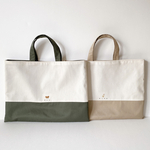 《 名入れ 》 2トーン  レッスンバッグ｜通園バッグ｜絵本バッグ｜サブバッグ｜トートバッグ｜シンプル ｜サイズ変更│サイズオーダー