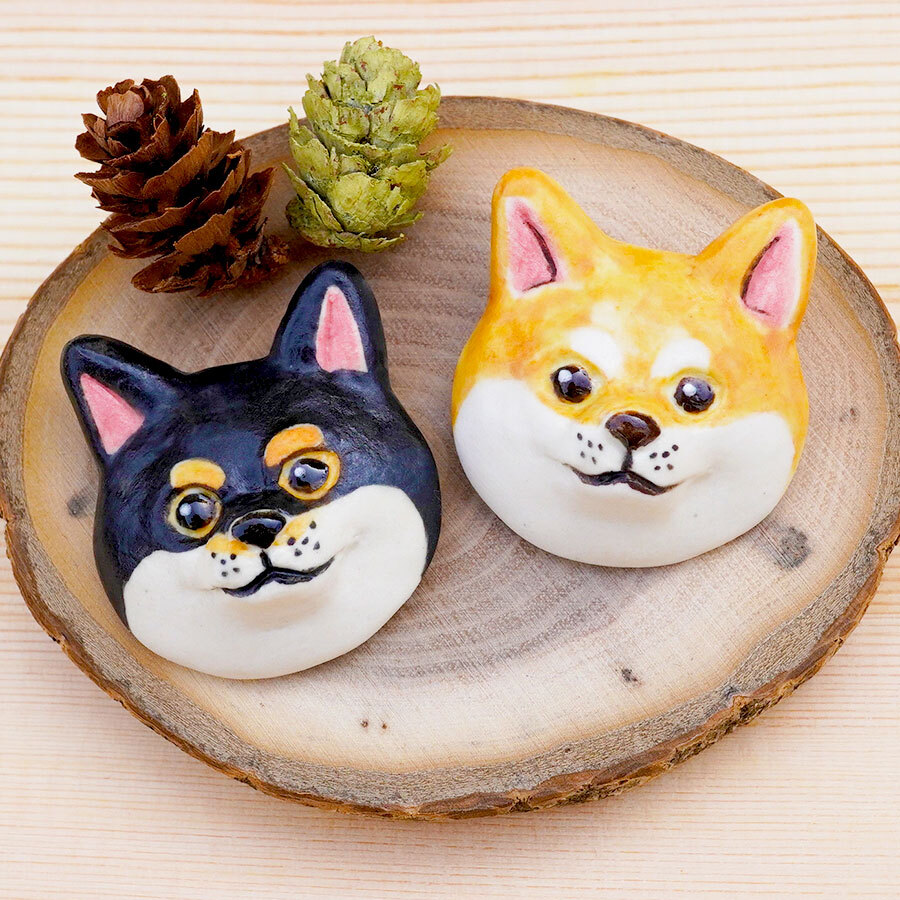 通販 公式サイト - 驚きの激安価格 陶器]柴犬のブローチ[赤柴 黒柴] GALLERY CHOPICHOCO'S - アクセサリー