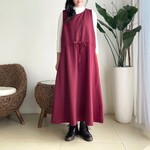 スウェット素材♪２WAYジャンパースカート（Dark Red）