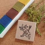 消しゴムはんこ☆鳥獣戯画☆年賀状19