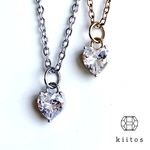 つけっぱなし！OK♪ ♡ハートモチーフ♡316L サージカルステンレス　1粒　CZ ジルコニア　ネックレス 金属アレルギー対応　ステンレス