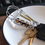 カラビナ70/タイガーアイ10㎜plus真鍮・父の日ギフトやメンズへのプレゼントにカラビナキーホルダーを