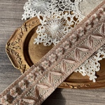 [2枚目右側] インド刺繍リボン　花　インド刺繍　スパンコール　刺繍リボン　リボン　りぼん　※10月8日よりゆうパケットにて発送となります。