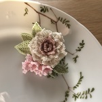 薔薇&ピンクすずらんの2wayピンコサージュ