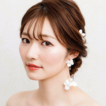 ME134  花 大ぶり 小枝　結婚式イヤリング 　ウェディングアクセサリー　ブライダルイヤリング　ゴールド　ウェディングイヤリング ピアス 　前撮り　和装