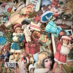 ★SALE★送料無料【A30 コラージュ素材】クリスマスシール　ジャーナル　天使　おすそ分け　手帳　デザインペーパー　オリジナル
