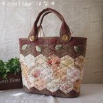 シックなプリント＊ヘキサゴンつなぎのトートバッグ１８＊