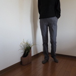 (股下丈調整無料)暖かな裏起毛・スーパーストレッチニットのスリムストレートパンツ