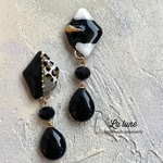 Black leopard × mini drop / 小ぶりなアシンメトリー♡