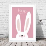 soft rabbit　ウサギ　イラスト　かわいい  アートポスター　ポスター　A4    アート　865