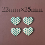 importアクリルカボション　ベージュ×グリーン　4個入り