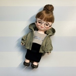 No.532¨̮♡︎ソランちゃん 服♡︎ボリュームスリーブ マウンテンパーカー♡︎カーキ