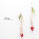 フープ×いちご(a931) ピアス/イヤリング/ノンホールピアス/樹脂ピアス