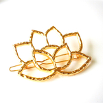 ￥320☆ハスの花のゴールドヘアクリップ（ボヘミアン/デコレーション/ヘアアクセサリー/花/ワイヤーアート）