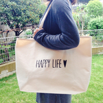 HAPPY LIFE LLサイズ ロゴトートバッグ