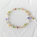 マルチカラーストーン　ブレスレット/14kgf