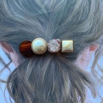ヘアクリップ　秋冬カラー　パール