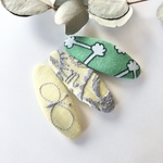 《オーバル型》ミナペルホネンஐ 刺繍のパッチンピン 3点セット 
