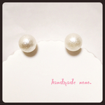 コットンパール simpleピアス 12㎜♡nono.