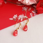 中華風　　実紅　ピアス（イヤリング）
