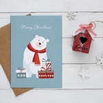 シロクマのポスター　/ i1034 / 北欧の可愛い動物たち　クリスマスの子供部屋にも