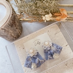再販◆受注製作◆clear flower 小さなインド刺繍ピアス/イヤリング◆
