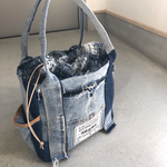 もふもふ巾着付きスクエアバッグ