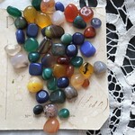 *30g(30～45粒)*【天然石】カラフル染アゲートノーホールボール