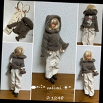 ♖й1248♖ネコ編み込みパーカーニット.パラシュートタイプワイドパンツ♖