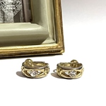 VINTAGE EARRING   キューブストーンヴィンテージ　イヤリング　ラウンド　　アンティーク  クラシカル　クリップ　ナチュラル　結婚式　シルバー　秋冬　葡萄　ニット　